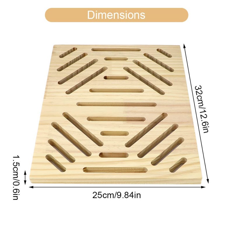 Litewoo Rabbit Scratch Board Foot Pad Mat Chew Toy Grinding Claws Teeth Natural Wood for Small Animal Rabbit Hamster Chinchilla Guinea Pig Ferret Gerbil Bunny Rat Cage Accessories (B) - Image 2